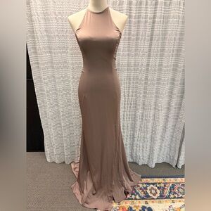 2 Cute Strapless Taupe Gown